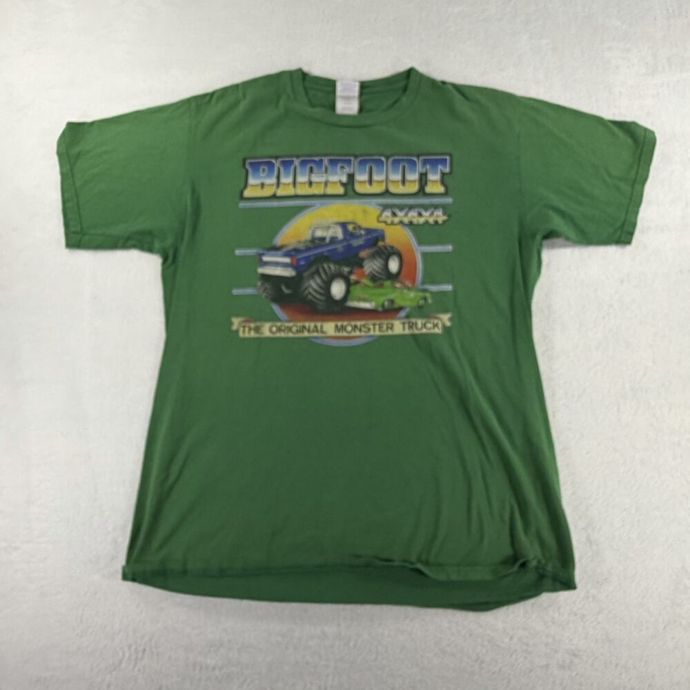 Bigfoot 4x4 The Original Monster Truck Retro Graphic T-Shirt Green Size Large